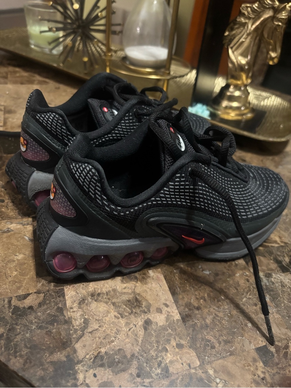 Nike Kids' Black Sneakers with Pink Accents